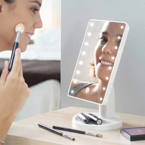 Oglinda LED pentru machiaj InnovaGoods, ecran tactil, 17 x 12 x 27 cm InnovaGoods