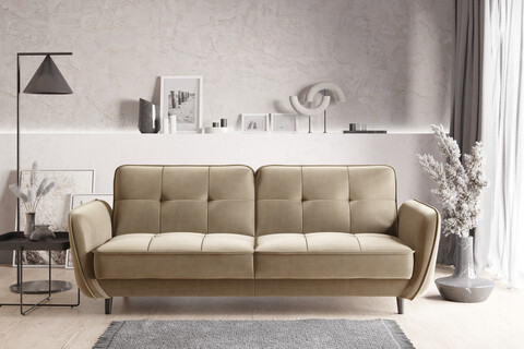 Canapea extensibila 3 locuri ELTAP, SO-BEL-20NU, Bellis, 220x90x83 cm, lemn/poliester, maro deschis