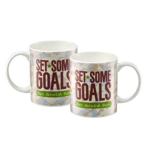 Cana inspire goals, ambition, 350 ml, portelan, multicolor