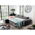 Coltar extensibil stanga 3 locuri ELTAP, LT-03NU, Grayson, 278x205x92 cm, lemn/poliester, gri