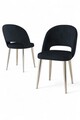 Set scaune 4 piese, Charlotte, Pane, Antracit / Crom