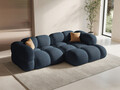 Coltar dreapta 3 locuri, Loretto, Cosmopolitan Design, 250x147x68 cm, tesatura structurata, albastru inchis