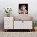 Consola, Mod Design, Lavina, 140 x 86 x 40 cm, pal melaminat, stejar/alb