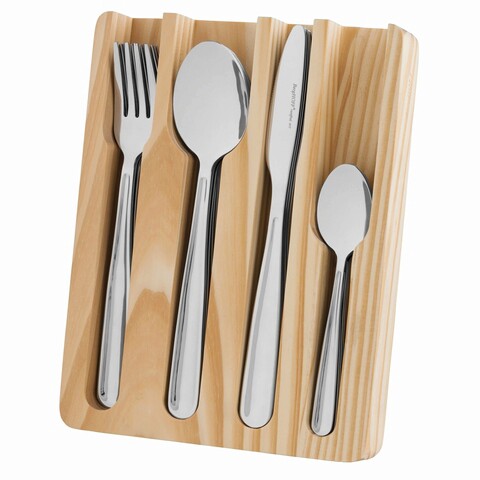 Set tacamuri cu suport 25 piese berghoff, essentials sereno, inox/lemn