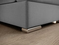 Coltar extensibil stanga 3 locuri ELTAP, LT-03NU, Siber, 270x186x93 cm, lemn/poliester, gri deschis
