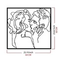 Decoratiune de perete, Kiss Me 1, metal, 64 x 60 cm, negru