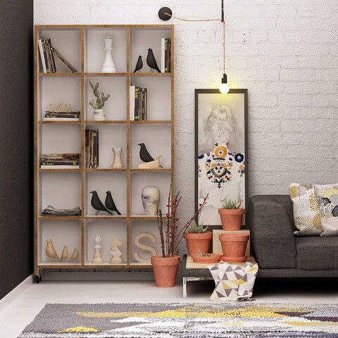 Corp biblioteca, mod design, crotone, 90x165.5x25 cm, stejar