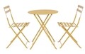 Set mobilier de gradina Bistro 3 piese Wissant, Bizzotto, otel, finisaj mat, ocru