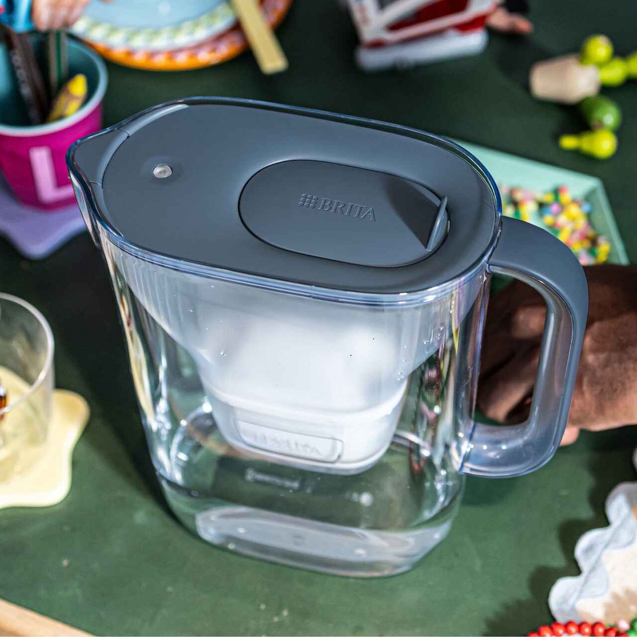 Cana filtranta BRITA Style Essential 2,4 L + 2 filtre Maxtra Pro (Stone Blue) - imagine 4