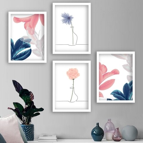 Set 4 tablouri decorative, SET_125, Lulu, 34×44 cm, plastic 34x44