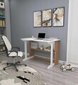 Birou, Hanah Home, Pillar, 100x74.3x55.5 cm, Pin Atlantic / Alb