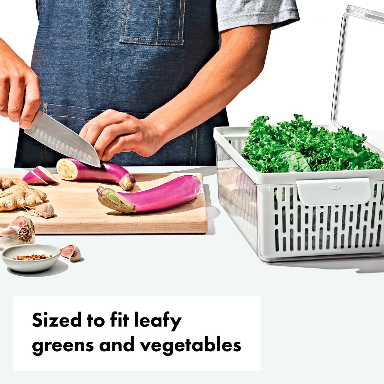Recipient pentru pastrare legume, plastic, 37,6 x 15,1 x 9,1 cm, "Produce Saver" - OXO - imagine 17