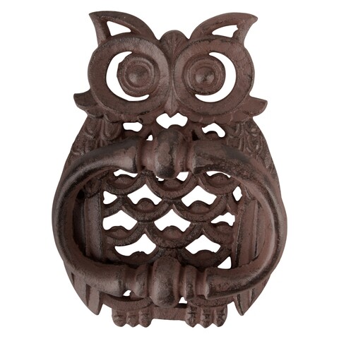 Ciocanitor pentru usa, Esschert, Owl, 3.9 x 12.8 x 18.2 cm, fier forjat