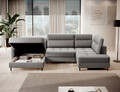 Coltar extensibil stanga 4 locuri ELTAP, LT-03MAN, Berrto, 306x165x100 cm, lemn/poliester, gri inchis
