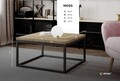 Masuta de cafea ELTAP, Moss, 65x65x36 cm, otel/PAL, negru/sonoma