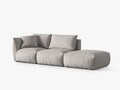 Canapea modulara 3 locuri cotiera dreapta, Chris-259, Micadoni Home, 315x100x80 cm, tesatura structurata chenille, natural