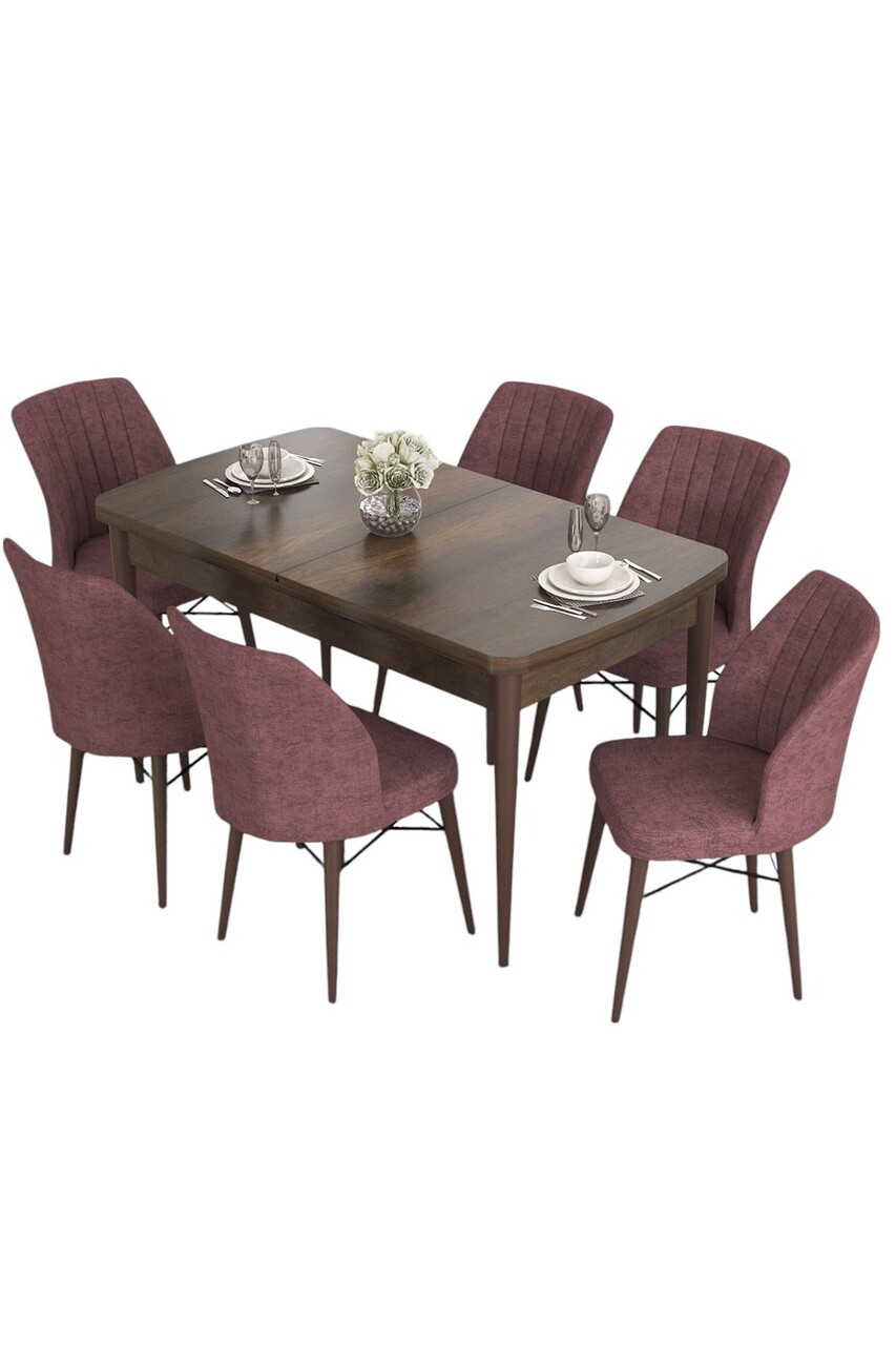 Set masa extensibila si scaune, Hanah Home, Eva, Baroc / Roz Păfuit - view 2