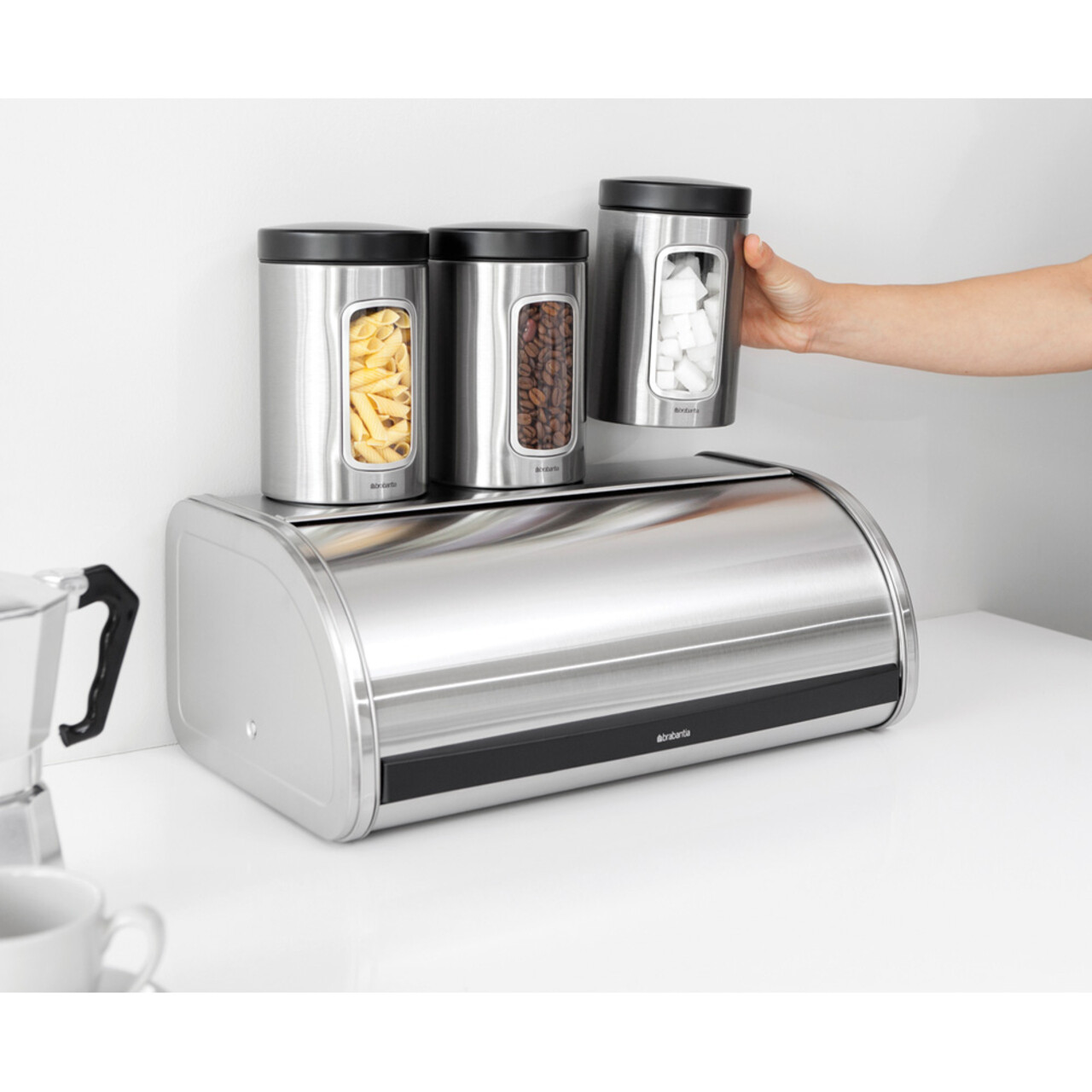 Cutie pentru paine, Brabantia, Roll Top Matt, 44.5x26.2x17.3 cm, otel, argintiu mat