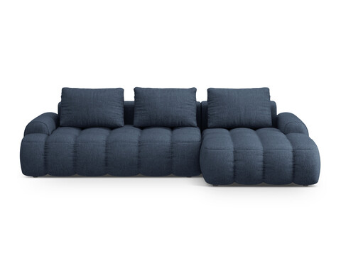 Coltar extensibil dreapta 3 locuri, Linz, Cosmopolitan Design, 275x142x84 cm, tesatura structurata, albastru inchis