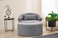 Canapea extensibilă cu 1 loc, Balcab Home, 825BLC4724, Material: 100% POLIESTER (țesătură cu textură de in), Gri