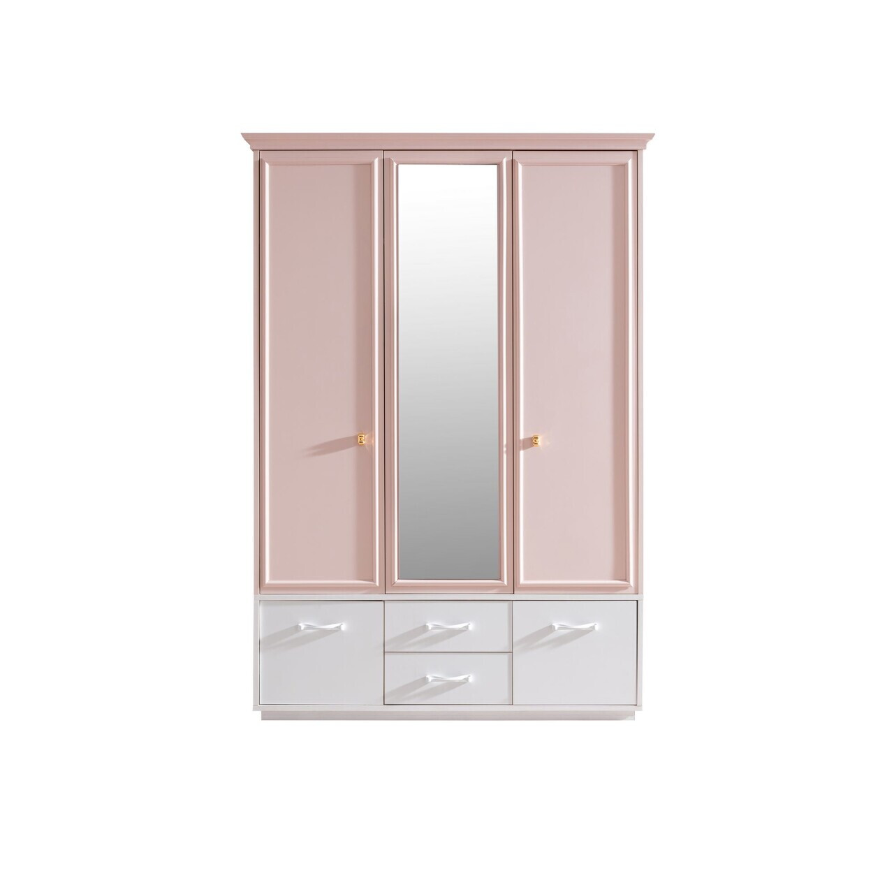 Dulap pentru haine, Hanah Home, Rosa, 136x197x63 cm, PAL, Roz/Alb - view 2