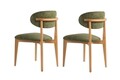 Set scaune 2 piese, Wayland, Lionte, Verde / Stejar deschis