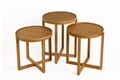 Set masute 3 piese, Hanah Home, Milas 3, LEMN MASIV DE STEJAR, Stejar