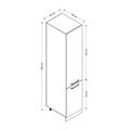 Dulap pentru bucatarie, Hanah Home, Minar, 45x222x58 cm, Alb / Antracit