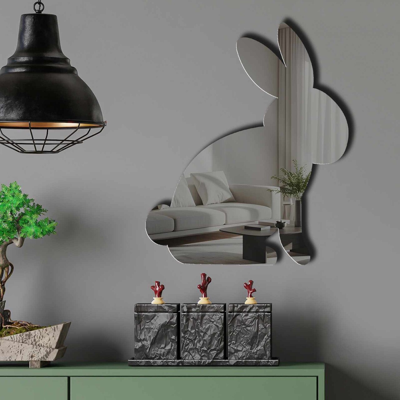 Oglinda decorativa EAS001SMOKED Partea de jos: 100% EVA (Grosime: 10 mm) Afumat