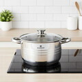 Oala cu capac Blaumann, Gourmet, BL-1020A, 20 cm, 3.8L, inox, argintiu