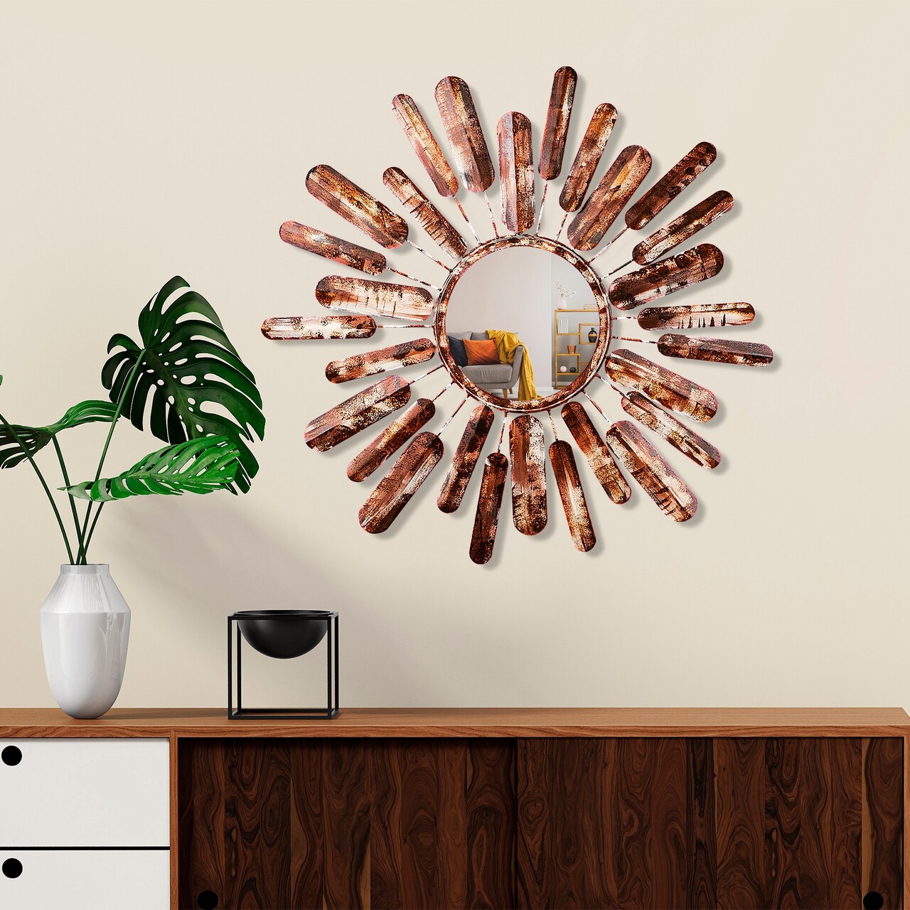 Oglinda decorativa Mirror Sun 3 Dimensiuni: 75 x 75 x 4 cm Multicolor