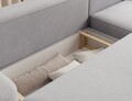 Coltar extensibil dreapta 4 locuri ELTAP, Aurumm, 285x180x92 cm, lemn/poliester, gri inchis