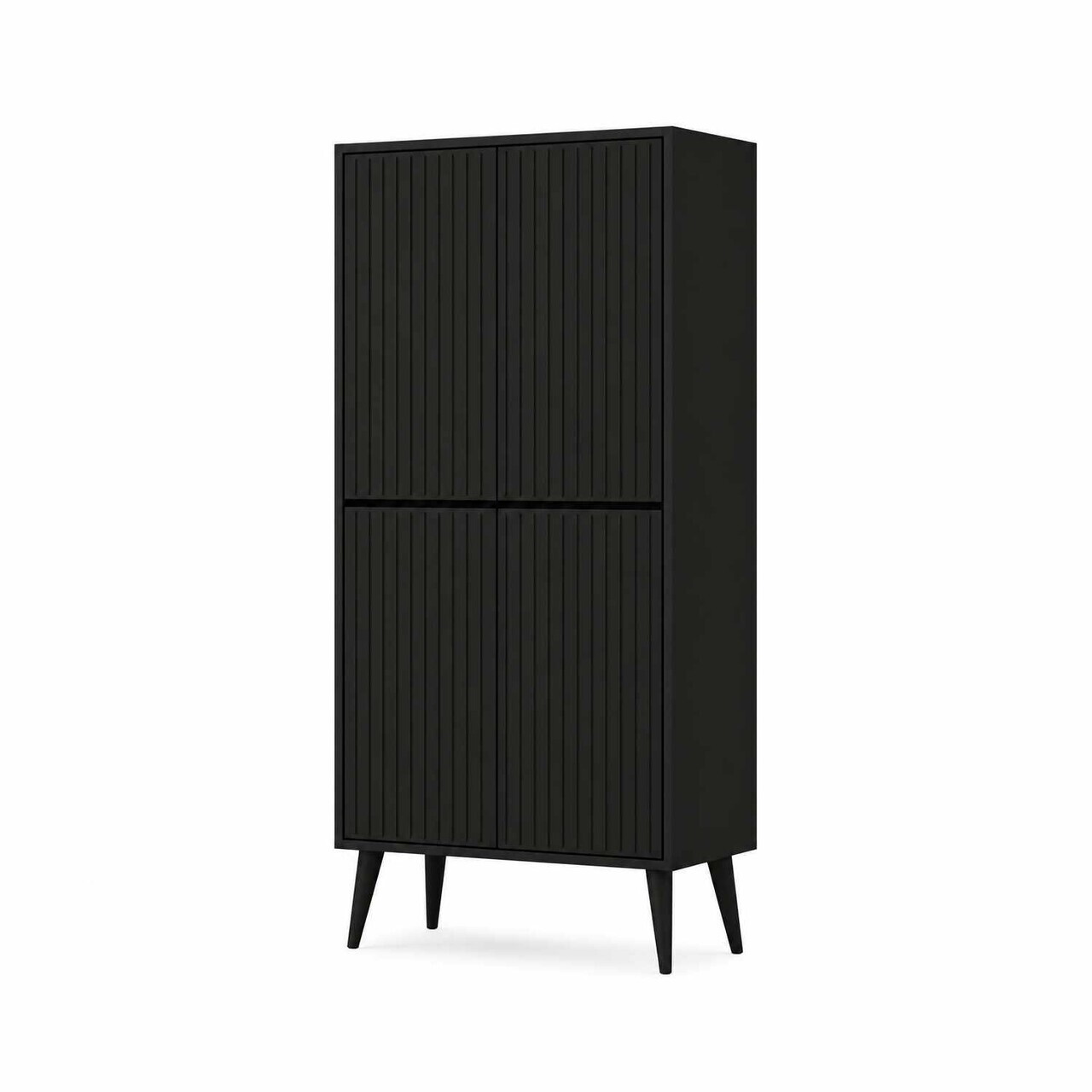 Dulap pentru bucatarie, Hanah Home, Capella, 69x158x32 cm, MDF, Negru - view 5