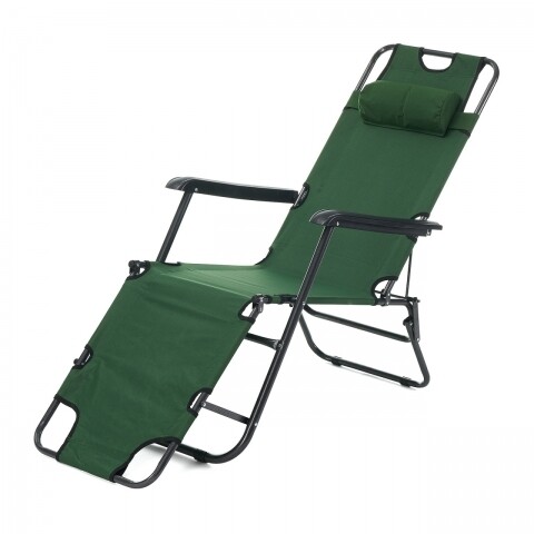 Sezlong pliabil cu tetiera, Heinner, 178x60x79cm, verde