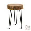 Masuta living Tripp, Pakoworld, 33x30x47 cm, lemn masiv/metal, maro/negru