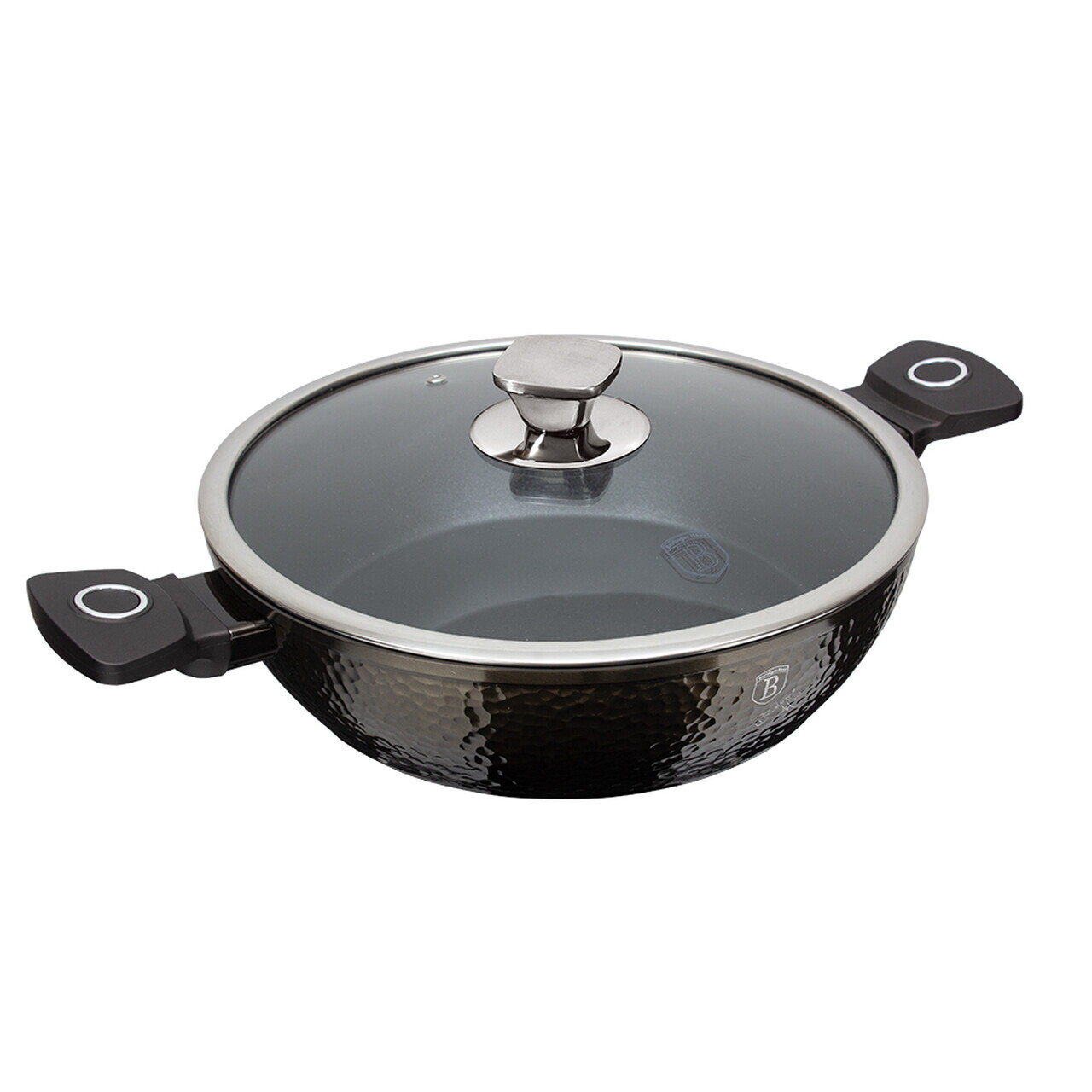 Oala cu capac Berlinger Haus, Primal Gloss, 28 cm, 3.8 L, aluminiu forjat, negru - imagine 3