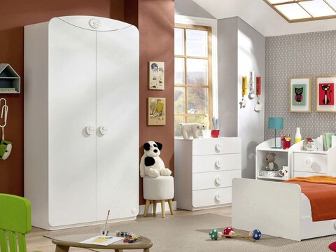 Dulap pentru haine, Çilek, Baby Cotton Sl 2 Doors Wardrobe, 101x201x54 cm, Multicolor 101x201x54 imagine 2022