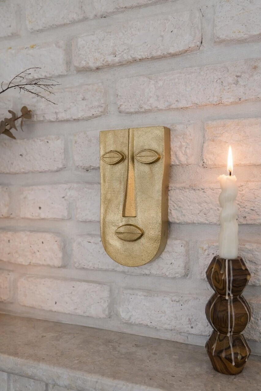 Decoratiune de perete, Ers2403, Bioplastic, Dimensiune: 11 x 21 cm, Auriu
