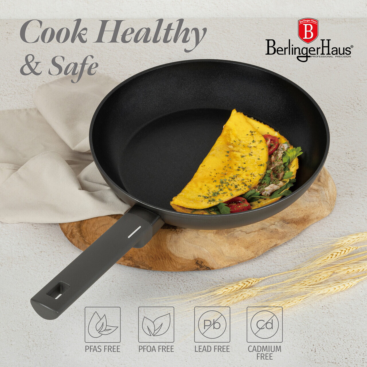Tigaie Berlinger Haus, Anthracite, 28 cm, 2.4 L, aluminiu forjat, antracit mat - imagine 12