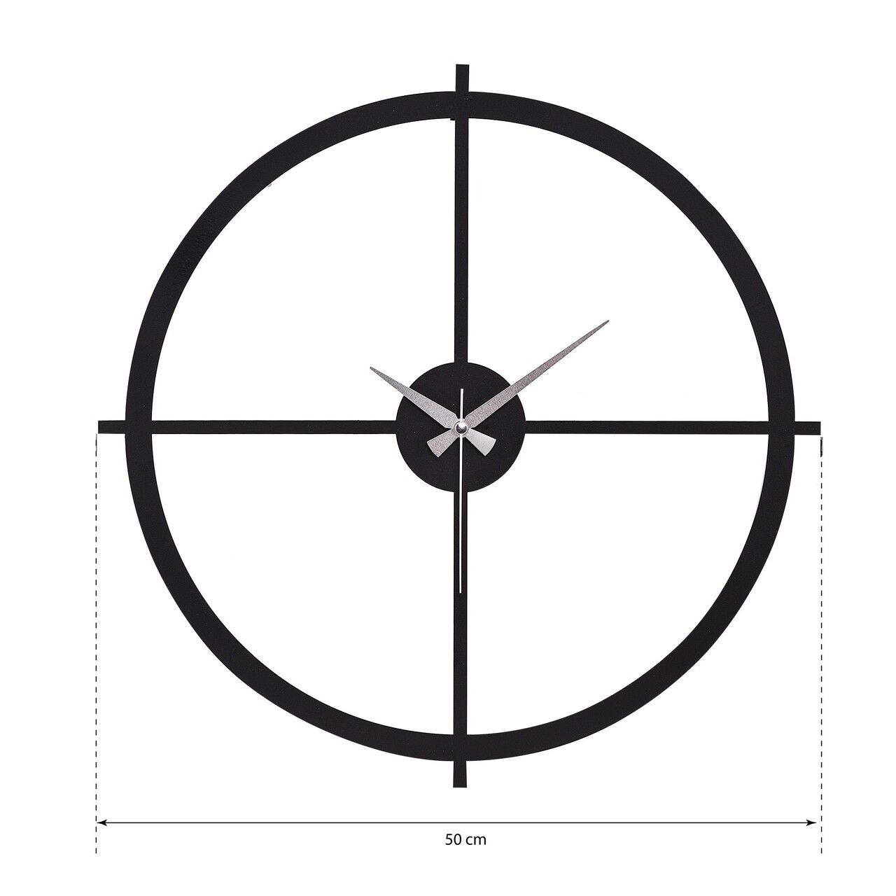 Ceas de perete, Nuvola, Diametru: 50 cm, Negru - view 4