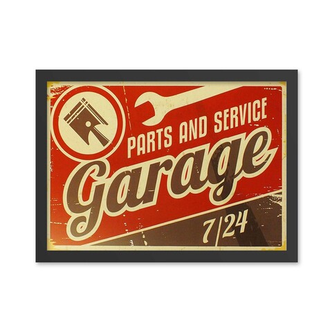 Tablou decorativ, Garage 7/24 (55 x 75), MDF , Polistiren, Multicolor