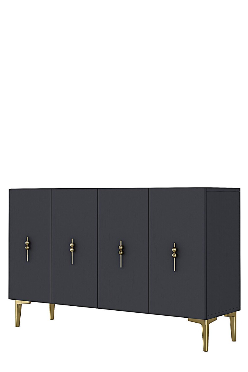 Consola, Hanah Home, Salkım 120, 120x79x32 cm, Antracit / Aur - view 4
