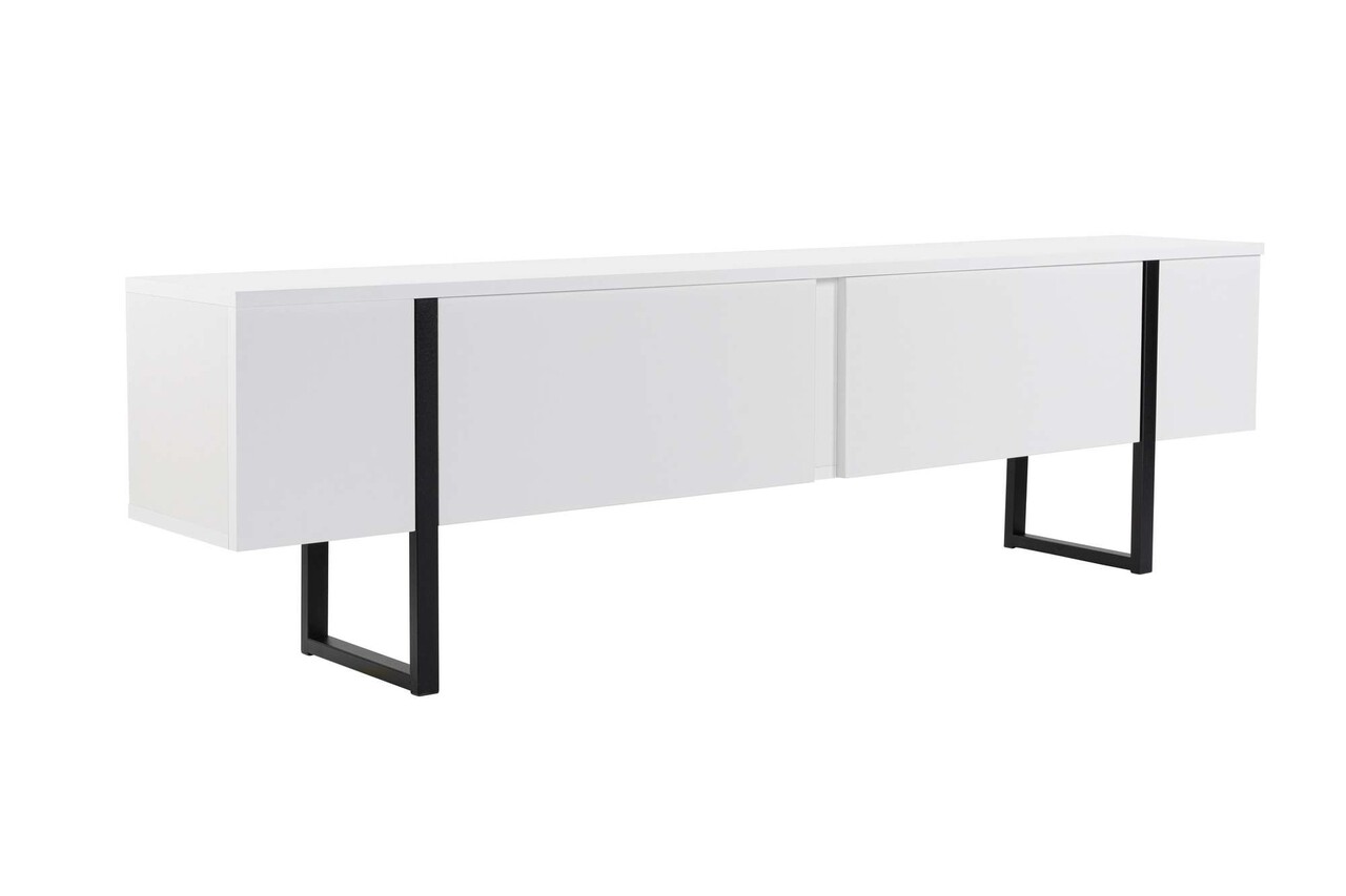 Comoda TV, Nordure, Serenity, 180x45x30 cm, Alb/Negru - imagine 6