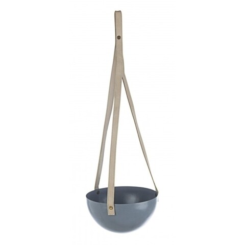 Ghiveci suspendabil, Urban Chic, Bizzotto, Ø16x7 cm, otel/piele ecologica