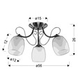 Lustra Amba, Candellux, 56 x 26 cm, 3 x E27, 40W, crom/alb