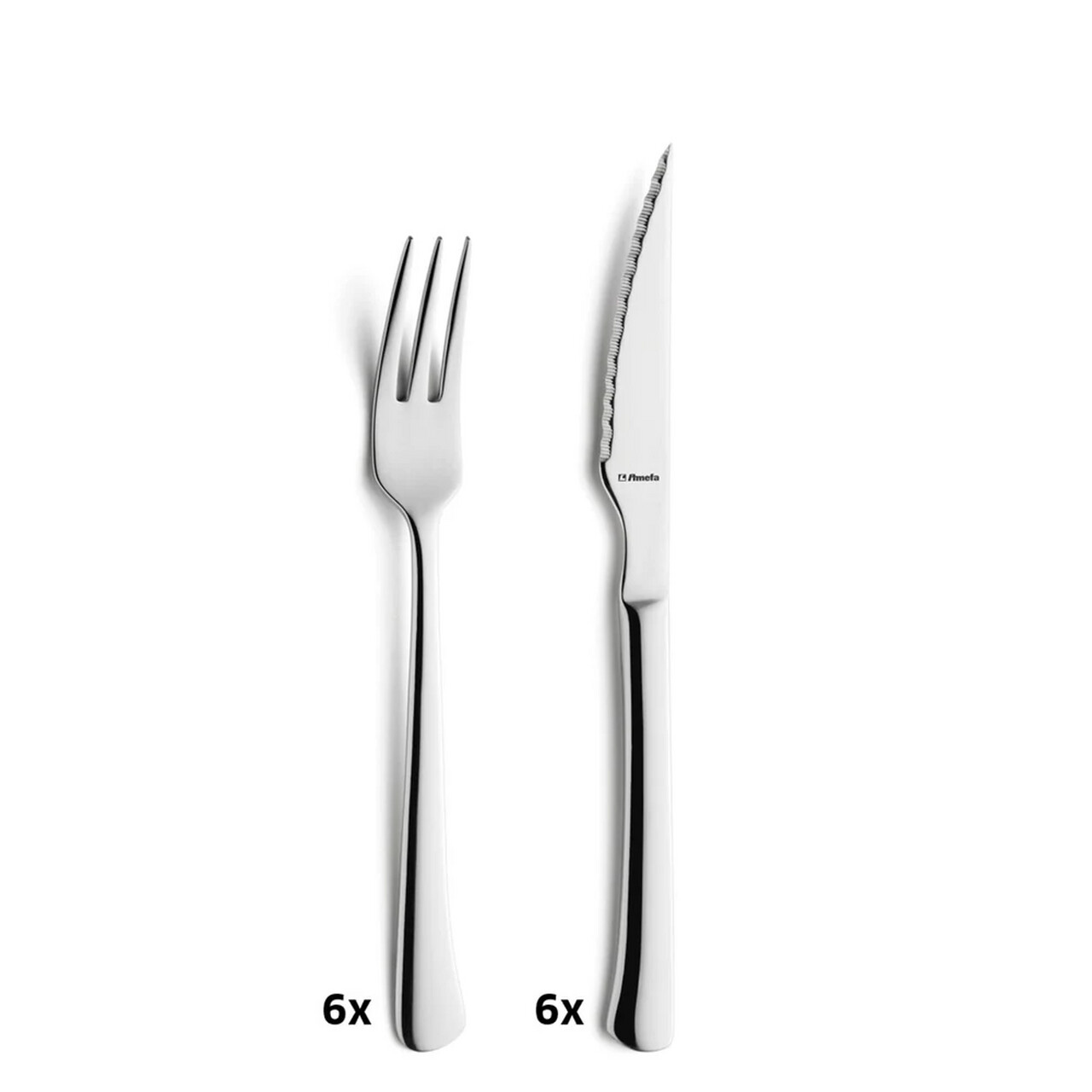 Set tacamuri pentru friptura, 12 piese, Amefa, Chuletero, inox — imaginea 13