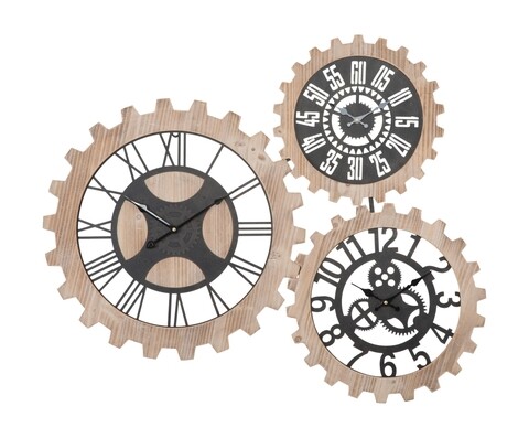 Ceas de perete Gears, Mauro Ferretti, 93×74 cm, fier, alb/auriu 93x74