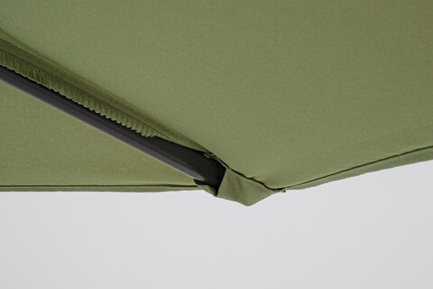 Umbrela semirotunda pentru balcon/terasa Kalife Halfmoon, Bizzotto, 270 x 135 x 232 cm, stalp Ø36/38 mm, verde oliv