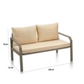 Set mobilier de gradina, Clara, Arya, Cadru: 100% ALIMINIUM, Cappucino / Crema