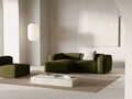 Coltar stanga 2 locuri, Bergamo, Cosmopolitan Design, 244x152x70 cm, catifea chenille raiata, verde